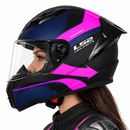 Casco Para Moto Ls2 Integral Vision Ff810 Azul Rosa Mate