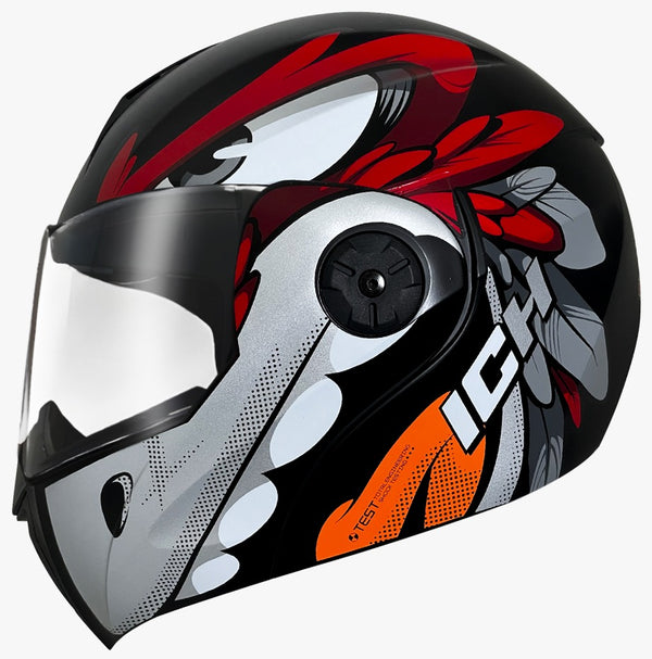 CASCO ICH ABATIBLE RAPAZ ROJO NEGRO MATE