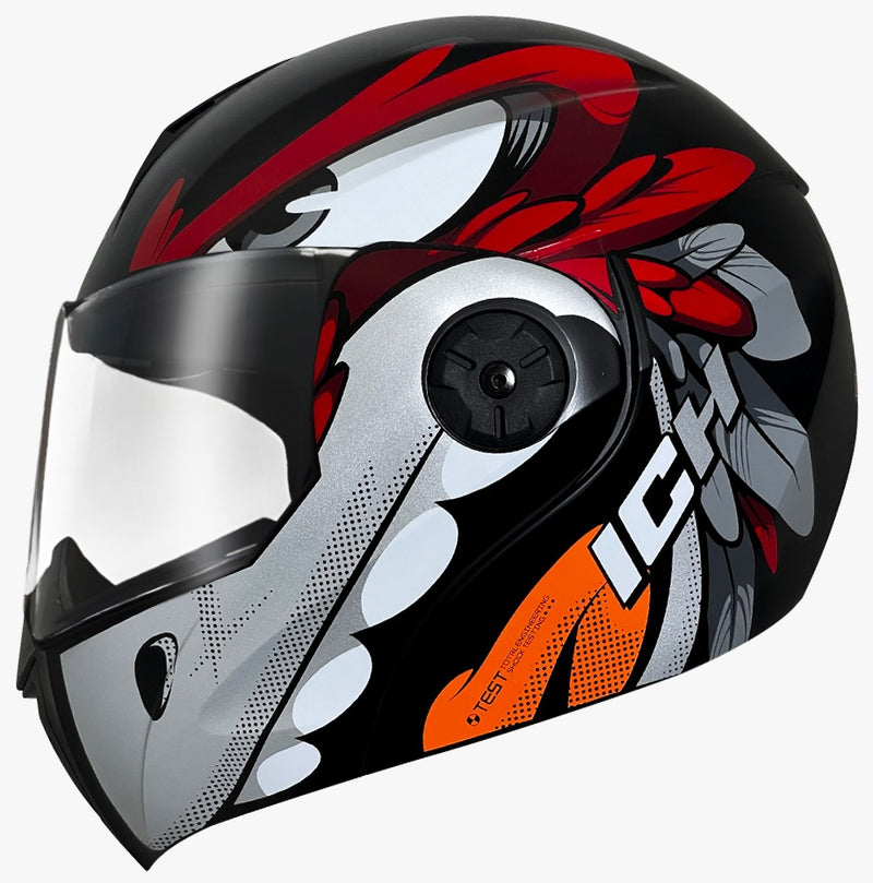 CASCO ICH ABATIBLE RAPAZ ROJO NEGRO MATE