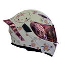 CASCO ABATIBLE HELLO KITTY CES HELMETS EX SOMAN BLANCO CON ROSADO