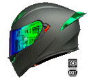 CASCO MOTO AXOR EX BIHR ZAFIRO REVO VERDE DOBLE VISOR