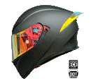 CASCO MOTO AXOR EX BIHR DORADO NEGRO MATE DOBLE VISOR