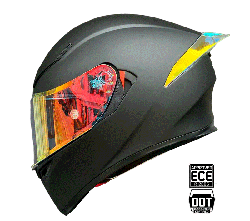 CASCO MOTO AXOR EX BIHR DORADO NEGRO MATE DOBLE VISOR