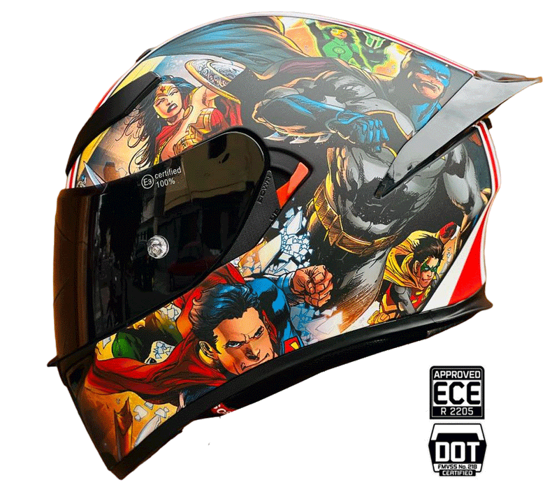 CASCO MOTO AXOR EX BIHR SUPER HEROES POLARIZADO DOBLE VISOR