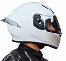 CASCO MOTO BIHR BLANCO BRILLO DOBLE VISOR POLARIZADO