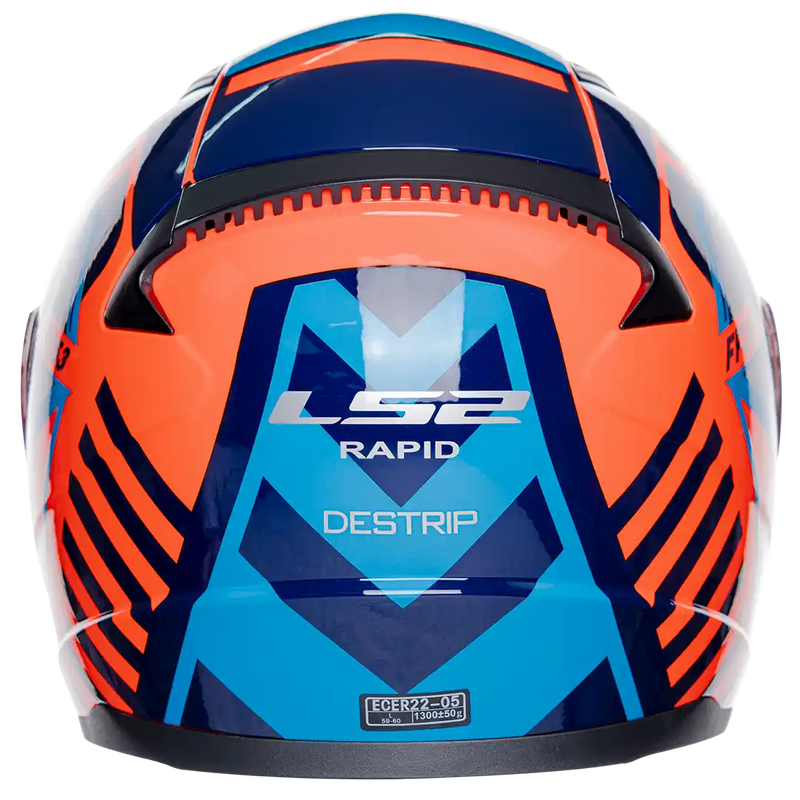 CASCO INTEGRAL LS2 FF353 DESTRIP AZUL NARANJA CELESTE