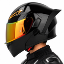 CASCO MOTO CES EX SOMAN ABATIBLE NEGRO BRILLO DORADO