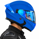 CASCO MOTO CES ARTICULADO DOBLE VISOR CERTIFICADO AZUL MATE