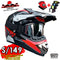 CASCO CES MOTO CROSS CERTIFICADO DOT SPARK ROJO + LENTES + GUANTES