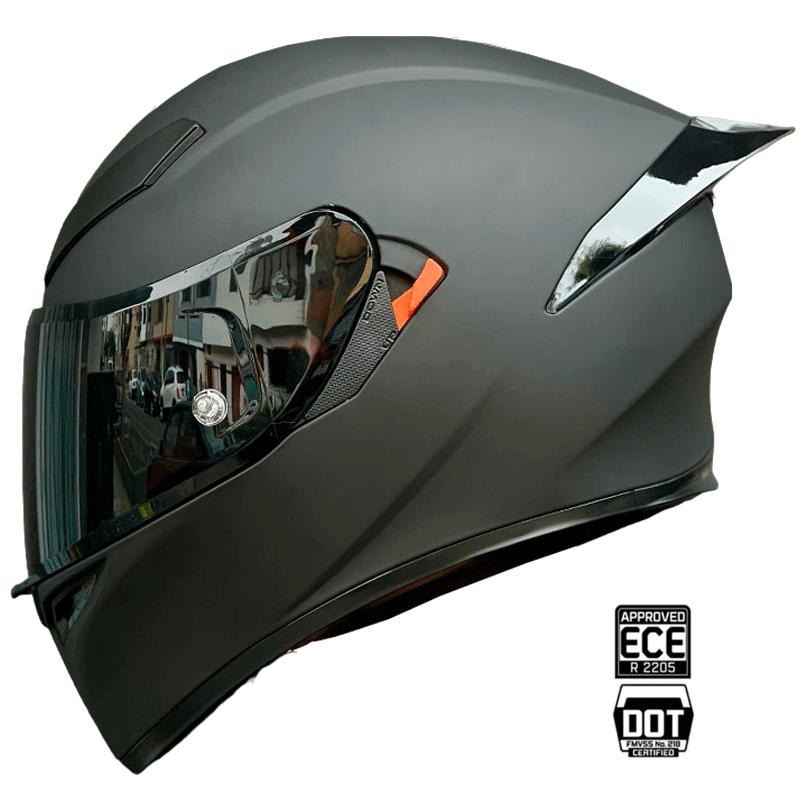 CASCO MOTO AXOR EX BIHR NEGRO MATE POLARIZADO DOBLE VISOR