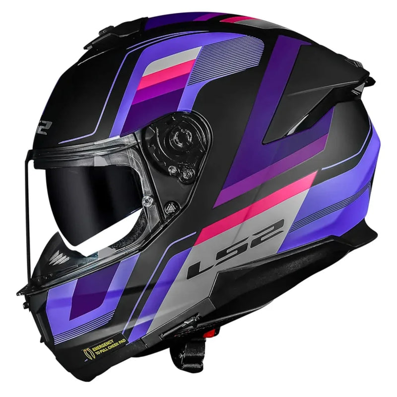CASCO MOTO LS2 FF808 STREAM II VINTAGE LILA MORADO DAMA