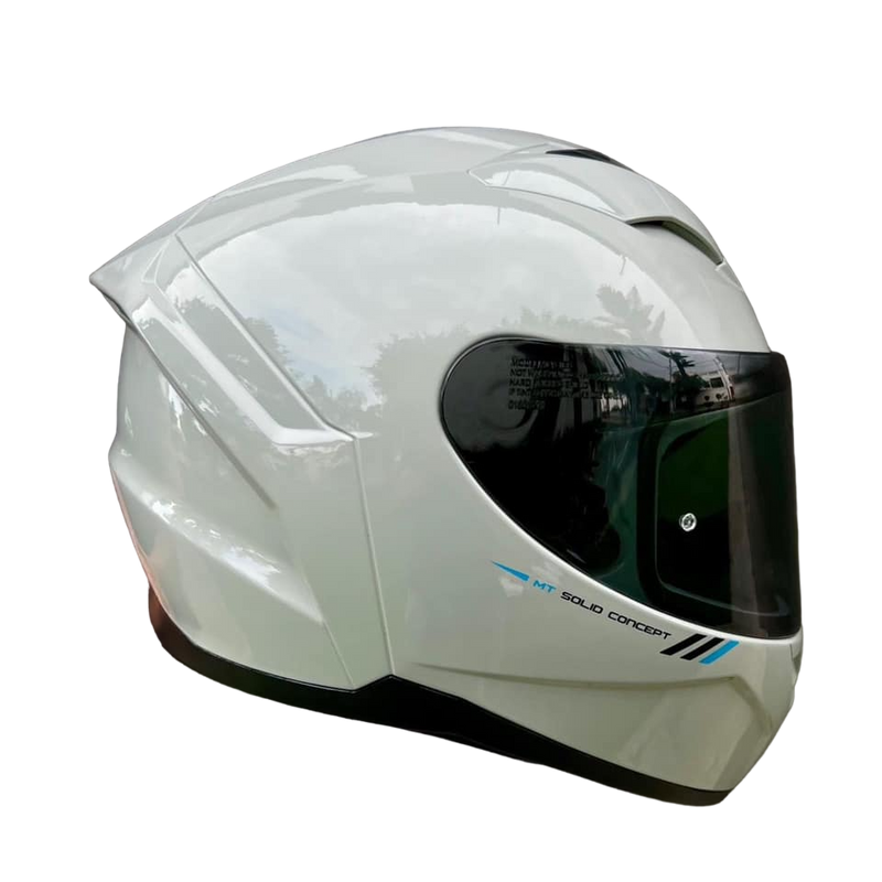 CASCO MOTO MT HELMETS SEGMENT BLANCO BRILLO POLARIZADO