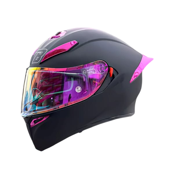CASCO MOTO BIHR ZAFIRO ROSA DOBLE VISOR DIURNO