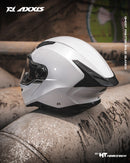 CASCO ABATIBLE AXXIS GHOSTFIGHTER SOLIDO A0 BLANCO BRILLO