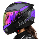 CASCO REVOX MOTO ARTICULADO DOBLE VISOR DIURNO LILA