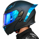 CASCO MOTO CES EX SOMAN ABATIBLE NEGRO AZUL ZAFIRO