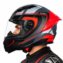 Casco integral para moto LS2 VIGO FOKUS gris mate / rojo