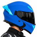 Casco Moto Abatible azul Doble Visor Ecer2206
