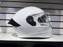 CASCO MOTO AXK ARTICULADO BLANCO CON LED