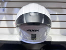 CASCO MOTO AXK ARTICULADO BLANCO CON LED