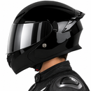 Casco Moto Abatible negro Doble Visor Ecer2206 ESPEJADO