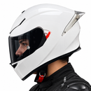 CASCO MOTO AXOR K5 NO BIHR BLANCO BRILLO POLARIZADO DOBLE VISOR
