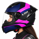 Casco integral para moto LS2 VIGO VISION azul mate / fucsia