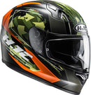 CASCO MOTO HJC KUME I70 NARANJA VERDE CAMUFLADO