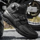 BOTAS DE MOTO DE CUERO PARA HOMBRE NEGRO