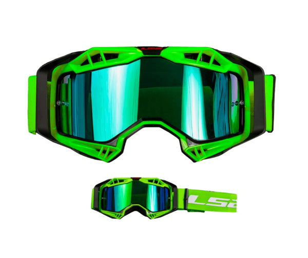 LENTE PARA CROSS LS2 AURA NEGRO/VERDE VISOR IRIDIUM
