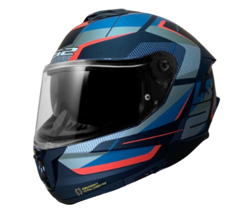 CASCO MOTO LS2 FF808 ROAD NEGRO AZUL MATE