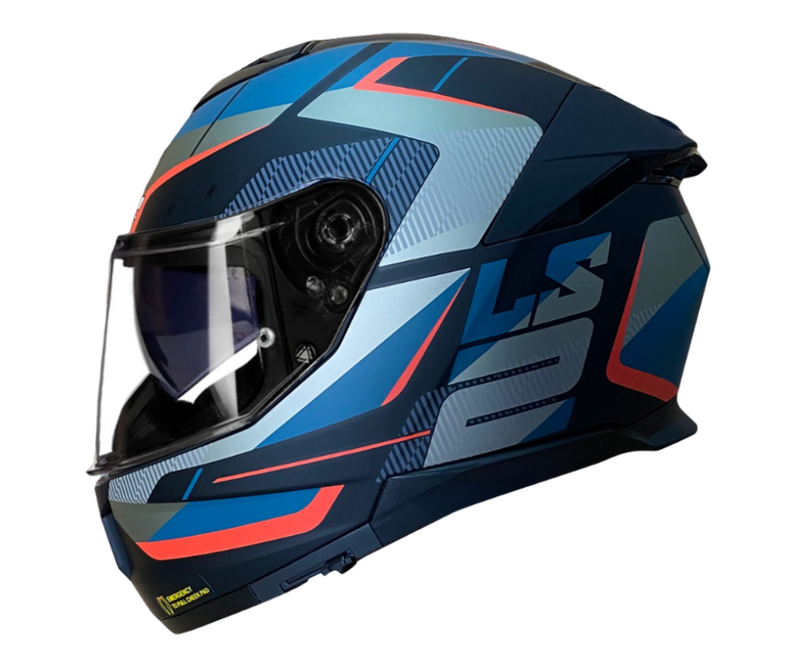 CASCO MOTO LS2 FF808 ROAD NEGRO AZUL MATE