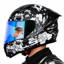 Casco Moto Ls2 Ff810 Space Negro Gris Visor Revo Azul Diurno