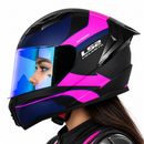 Casco Moto Ls2 Integral Vision Ff810 Azul Rosa Visor Diurno