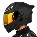 CASCO MOTO CES EX SOMAN ABATIBLE NEGRO MATE DORADO