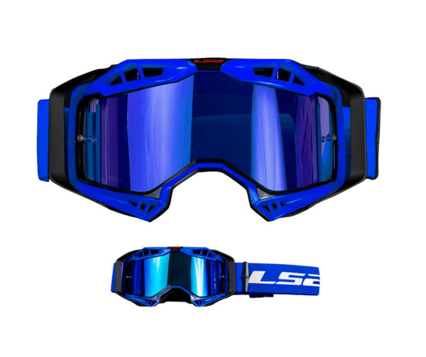 LENTE PARA CROSS LS2 AURA NEGRO/AZULVISOR IRIDIUM AZUL
