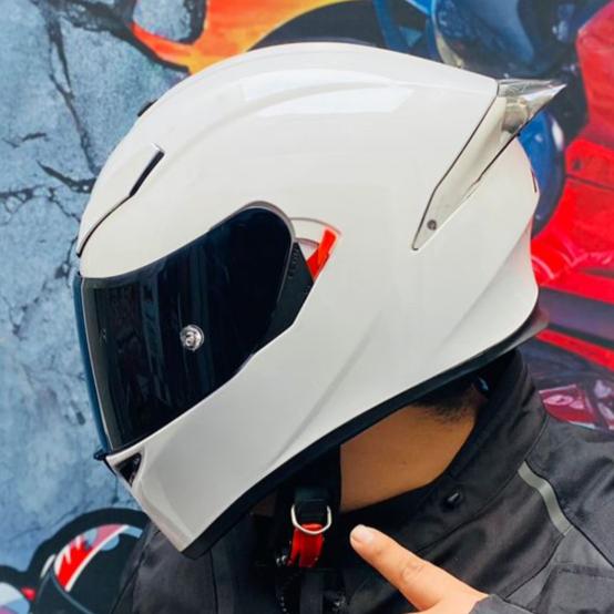 CASCO MOTO AXOR K5 NO BIHR BLANCO BRILLO POLARIZADO DOBLE VISOR