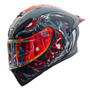 CASCO MOTO BIHR TOXIC ROJO GRIS MATE DOBLE VISOR DIURNO