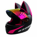 CASCO PARA MOTO ROYAL GATA NEGRO MATE ROSADO
