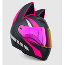 CASCO PARA MOTO ROYAL GATA NEGRO MATE ROSADO