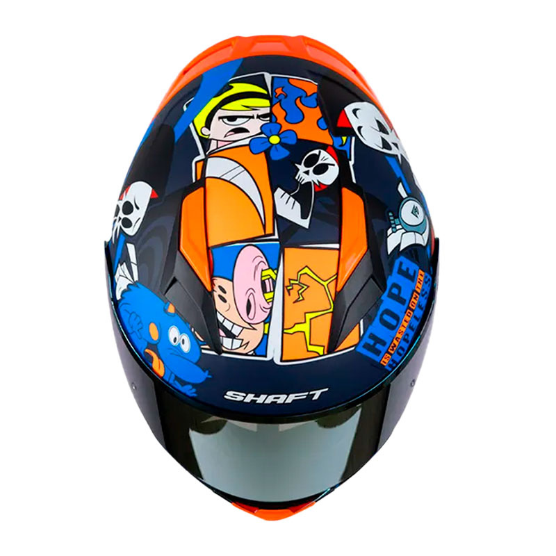 CASCO MOTO SHAFT SH-582 SP BILLY Y MANDY AZUL MATE