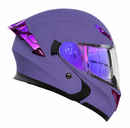 CASCO MOTO CES ARTICULADO DOBLE VISOR CERTIFICADO LILA MATE