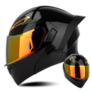 CASCO MOTO CES EX SOMAN ABATIBLE NEGRO BRILLO DORADO