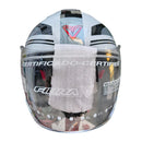 CASCO PARA MOTO ABIERTO FIBRA S.T.S ONEBIT WHITE BLACK RED