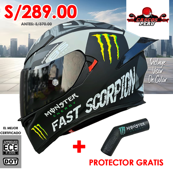 CASCO MOTO AXOR EX BIHR FAST SCORPION POLARIZADO DOBLE VISOR