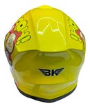 Casco Moto Bk Integral Amarillo Brillante Niño/a