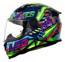 Casco Moto Integral Ls2 Ff812 Mini Svent Azul Verde Brillo