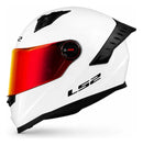 Casco Ls2 Cosmos Blanco Brillo Escarchado Visor Electric Red