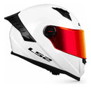 Casco Ls2 Cosmos Blanco Brillo Escarchado Visor Electric Red