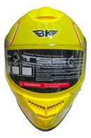Casco Moto Bk Integral Amarillo Brillante Niño/a